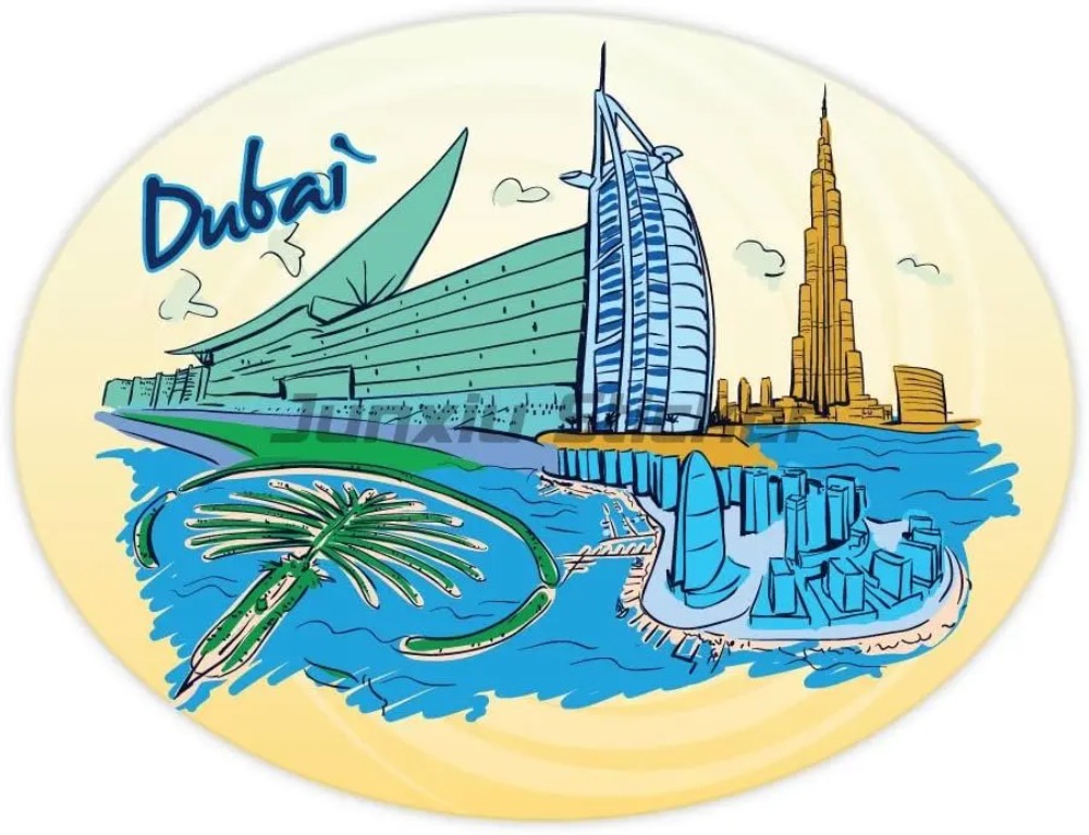 Car Accessories In Dubai - Flaga Dubaju Winylowa Naklejka na Motocykl