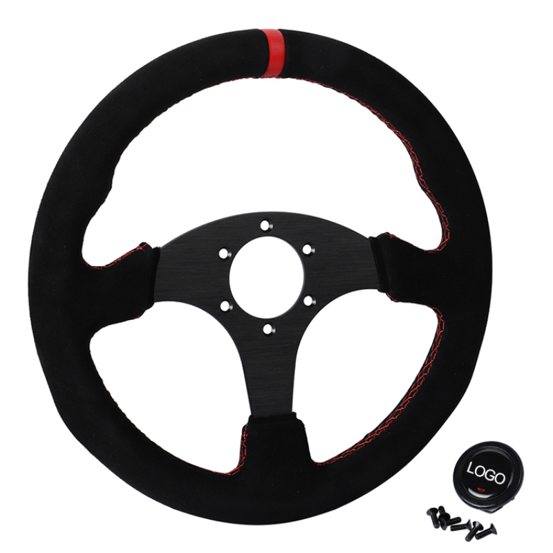 Zamszowa kierownica wyścigowa  – Car Accessories Logo recenzja i cena